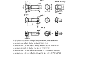 Tiêu chuẩn Việt Nam TCVN 97:1963 về Bulông tinh đầu sáu cạnh nhỏ có cổ định hướng - Kích thước