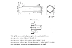 Tiêu chuẩn Việt Nam TCVN 86:1963 về Bulông nửa tinh đầu sáu cạnh nhỏ - Kích thước