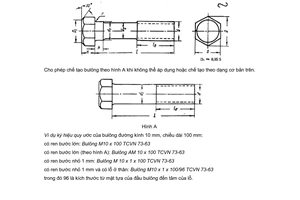 Tiêu chuẩn Việt Nam TCVN 73:1963 về Bulông thô đầu sáu cạnh nhỏ - Kích thước