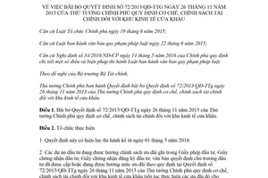 Quyết định 01/2018/QĐ-TTg bãi bỏ Quyết định 72/2013/QĐ-TTg cơ chế tài chính khu kinh tế cửa khẩu