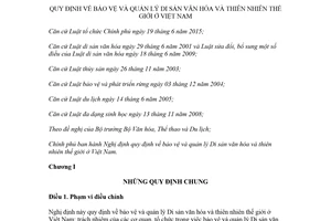 Nghị định 109/2017/NĐ-CP bảo vệ quản lý Di sản văn hóa và thiên nhiên thế giới ở Việt Nam