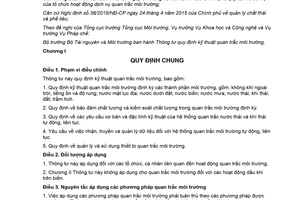 Thông tư 24/2017/TT-BTNMT quy định kỹ thuật quan trắc môi trường