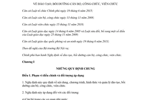 Nghị định 101/2017/NĐ-CP đào tạo bồi dưỡng cán bộ công chức viên chức