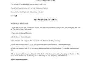 Nghị định 23/2019/NĐ-CP quy định về hoạt động triển lãm