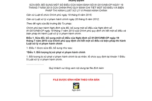 Nghị định 97/2017/NĐ-CP sửa đổi 81/2013/NĐ-CP hướng dẫn Luật xử lý vi phạm hành chính 2016