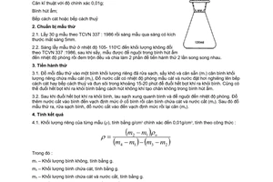 Tiêu chuẩn Việt Nam TCVN 339:1986 về cát xây dựng - phương pháp xác định khối lượng riêng
