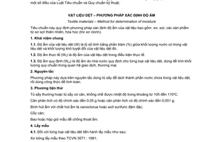 Tiêu chuẩn quốc gia TCVN 1750:1986 về Vật liệu dệt - Phương pháp xác định độ ẩm chuyển đổi năm 2008 do Ủy ban Khoa học và Kỹ thuật Nhà nước ban hành
