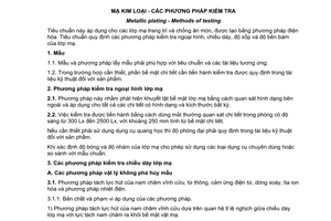 Tiêu chuẩn Việt Nam TCVN 4392:1986 về Mạ kim loại - Các phương pháp kiểm tra do Ủy ban Khoa học và Kỹ thuật Nhà nước ban hành