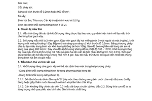 Tiêu chuẩn Việt Nam TCVN 249:1986 về gạch xây dựng - Phương pháp xác định khối lượng riêng