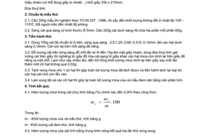 Tiêu chuẩn Việt Nam TCVN 4376:1986 về cát xây dựng - phương pháp xác định hàm lượng mica