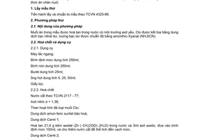 Tiêu chuẩn Việt Nam TCVN 4330:1986 về thức ăn chăn nuôi - Phương pháp xác định hàm lượng natri clorua (muối ăn)