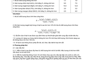 Tiêu chuẩn Việt Nam TCVN 4315:1986 về xỉ hạt lò cao dùng để sản xuất xi măng