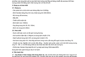 Tiêu chuẩn Việt Nam TCVN 4328:1986 về thức ăn chăn nuôi - Phương pháp xác định hàm lượng nitơ và protein thô