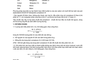 Tiêu chuẩn Việt Nam TCVN 1272:1986 về thuốc thử và hóa chất tinh khiết đặc biệt - phương pháp complexon xác định hàm lượng chất chính