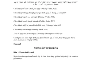 Nghị định 103/2017/NĐ-CP thành lập tổ chức hoạt động giải thể quản lý cơ sở trợ giúp xã hội