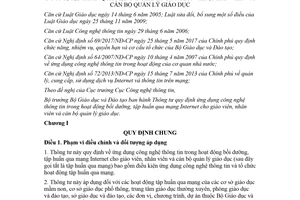 Thông tư 21/2017/TT-BGDĐT ứng dụng công nghệ thông tin trong bồi dưỡng tập huấn cho giáo viên