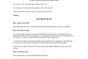 Nghị định 52/2018/NĐ-CP phát triển ngành nghề nông thôn