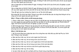 Thông tư 126/2017/TT-BTC báo cáo công khai thông tin nợ công nợ nước ngoài của quốc gia