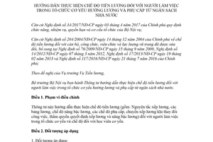 Thông tư 07/2017/TT-BNV hướng dẫn chế độ tiền lương người làm việc trong tổ chức cơ yếu