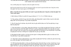 Luật Cơ quan đại diện nước Cộng hòa xã hội chủ nghĩa Việt Nam tại nước ngoài