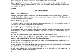 Thông tư 101/2017/TT-BTC hướng dẫn 06/2017/NĐ-CP kinh doanh đặt cược đua ngựa bóng đá