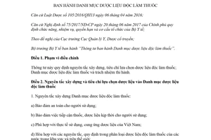 Thông tư 42/2017/TT-BYT Danh mục dược liệu độc sử dụng làm thuốc