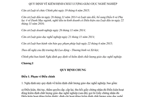 Nghị đinh 49/2018/NĐ-CP quy định về kiểm định chất lượng giáo dục nghề nghiệp