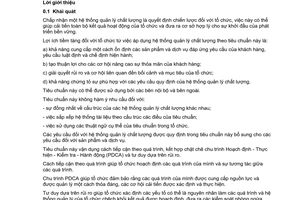 Tiêu chuẩn quốc gia TCVN ISO 9001:2015 (ISO 9001:2015) về Hệ thống quản lý chất lượng - Các yêu cầu