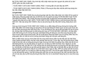 Tiêu chuẩn quốc gia TCVN 10857-1:2015 (ISO 13448-1:2005) về Quy trình lấy mẫu chấp nhận dựa trên nguyên tắc phân bổ ưu tiên (APP) - Phần 1: Hướng dẫn về cách tiếp cận APP