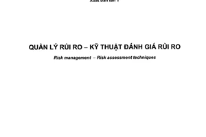 Tiêu chuẩn quốc gia TCVN ISO/IEC 31010:2013 (IEC/ISO 31010:2009) về Quản lý rủi ro – Kỹ thuật đánh giá rủi ro