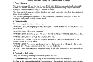 Tiêu chuẩn quốc gia TCVN 9983:2013 về Phương tiện giao thông đường sắt - Toa xe - Yêu cầu thiết kế