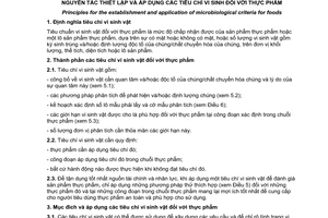 Tiêu chuẩn quốc gia TCVN 9632:2013 (CAC/GL 21-1997) về Nguyên tắc thiết lập và áp dụng các tiêu chí vi sinh đối với thực phẩm