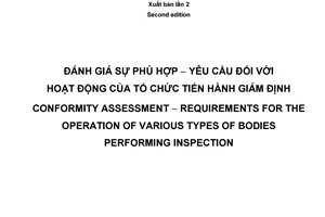 Tiêu chuẩn quốc gia TCVN ISO/IEC 17020:2012 (ISO/IEC 17020:2012) về Đánh giá sự phù hợp - Yêu cầu đối với hoạt động của tổ chức tiến hành giám định