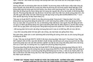 Tiêu chuẩn quốc gia TCVN 9332:2012 (ISO/TS 19036 : 2006) về Vi sinh vật trong thực phẩm và thức ăn chăn nuôi - Hướng dẫn ước lượng độ không đảm bảo đo đối với các phép phân tích định lượng