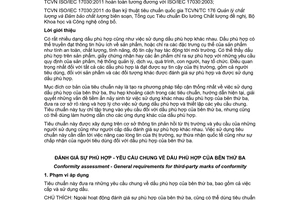 Tiêu chuẩn quốc gia TCVN ISO/IEC 17030:2011 (ISO/IEC 17030:2003) về Đánh giá sự phù hợp - Yêu cầu chung về dấu phù hợp của bên thứ ba