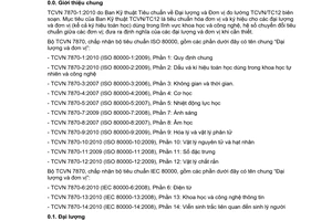 Tiêu chuẩn quốc gia TCVN 7870-1:2010 (ISO 80000-1:2009) về Đại lượng và đơn vị - Phần 1: Quy định chung