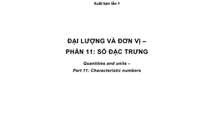 Tiêu chuẩn quốc gia TCVN 7870-11:2009 (ISO 80000-11 : 2008) về Đại lượng và đơn vị - Phần 11: Số đặc trưng