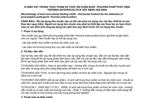 Tiêu chuẩn quốc gia TCVN 8127:2009 (ISO 10273 : 2003) về Vi sinh vật trong thực phẩm và thức ăn chăn nuôi - Phương pháp phát hiện Yersinia enterocolitica gây bệnh giả định