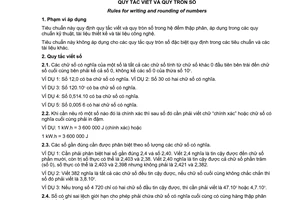 Tiêu chuẩn quốc gia TCVN 1517:2009 về Quy tắc viết và quy tròn số