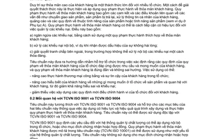 Tiêu chuẩn quốc gia TCVN ISO 10001:2009 (ISO 10001:2007) về Quản lý chất lượng - Sự thỏa mãn của khách hàng - Hướng dẫn về quy phạm thực hành đối với tổ chức