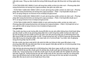 Tiêu chuẩn quốc gia TCVN 7924-3:2008 (ISO/TS 16649-3 : 2005) về Vi sinh vật trong thực phẩm và thức ăn chăn nuôi - Phương pháp định lượng Escherichia coli dương tính beta-glucuronidaza - Phần 3: Kỹ thuật tính số có xác xuất lớn nhất sử dụng 5-bromo-4-clo-3-indolyl beta-D-glucuronid