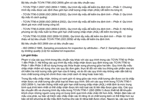 Tiêu chuẩn quốc gia TCVN 7790-4:2008 (ISO 2859-4 : 2002) về Quy trình lấy mẫu để kiểm tra định tính - Phần 4: Quy trình đánh giá mức chất lượng công bố