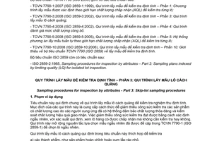 Tiêu chuẩn quốc gia TCVN 7790-3:2008 (ISO 2859-3:2005) về Quy trình lấy mẫu để kiểm tra định tính - Phần 3: Quy trình lấy mẫu lô cách quãng