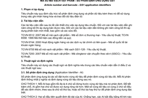 Tiêu chuẩn quốc gia TCVN 6754:2007 (GS1 General Specification) về Mã số và mã vạch vật phẩm - Số phân định ứng dụng GS1