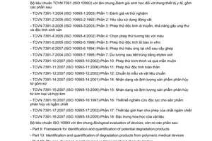 Tiêu chuẩn quốc gia TCVN 7391-16:2007 (ISO 10993-16:1997) về Đánh giá sinh học đối với trang thiết bị y tế - Phần 16: Thiết kế nghiên cứu độc lực cho sản phẩm phân huỷ và ngâm chiết
