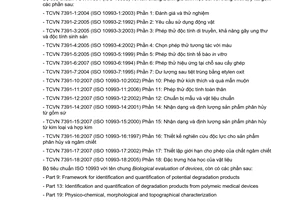 Tiêu chuẩn quốc gia TCVN 7391-18:2007 (ISO 10993-18:2005) về Đánh giá sinh học đối với trang thiết bị y tế - Phần 18: Đặc trưng hoá học của vật liệu
