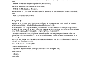 Tiêu chuẩn quốc gia TCVN 7741-3:2007 (ISO 10524-3:2005) về Bộ điều áp dùng cho khí y tế - Phần 3: Bộ điều áp có van điều chỉnh