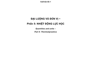 Tiêu chuẩn quốc gia TCVN 7870-5:2007 (ISO 80000-5 : 2007) về Đại lượng và đơn vị - Phần 5: Nhiệt động lực học
