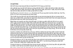 Tiêu chuẩn quốc gia TCVN 6342:2007 (ISO 4074:2002) về Bao cao su tránh thai (condom) làm từ latex cao xu thiên nhiên. Yêu cầu kỹ thuật và phương pháp thử
