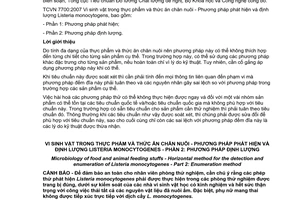 Tiêu chuẩn quốc gia TCVN 7700-2:2007 (ISO 11290-2:1998, With Amendment 1:2004) về Vi sinh vật trong thực phẩm và thức ăn chăn nuôi - Phương pháp phát hiện và định lượng Listeria monocytogenes - Phần 2: Phương pháp định lượng
